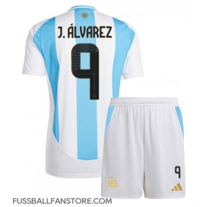 Argentinien Julian Alvarez #9 Replik Heimtrikot Kinder Copa America 2024 Kurzarm (+ Kurze Hosen)